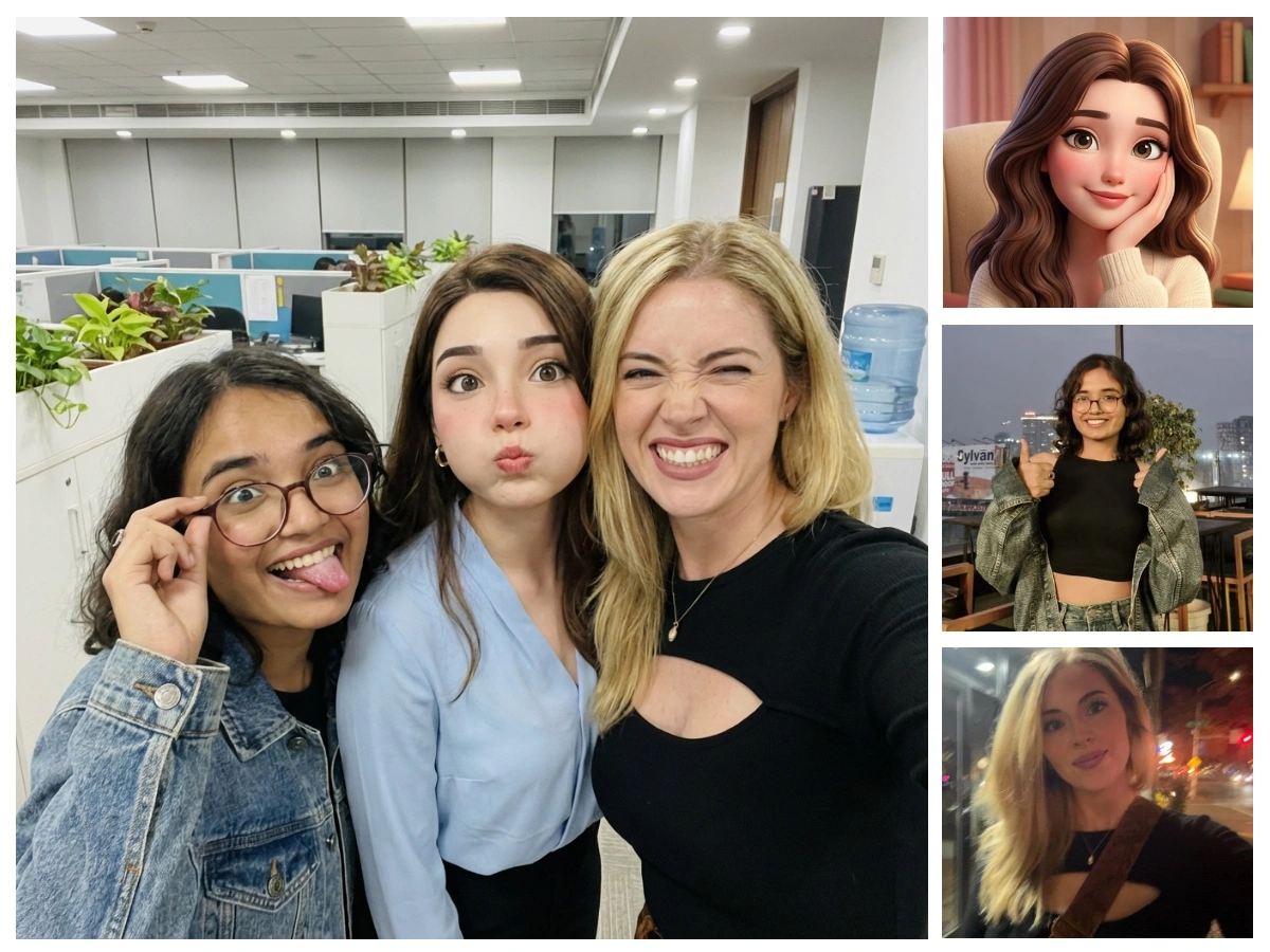 Office Group Photo with Funny Faces