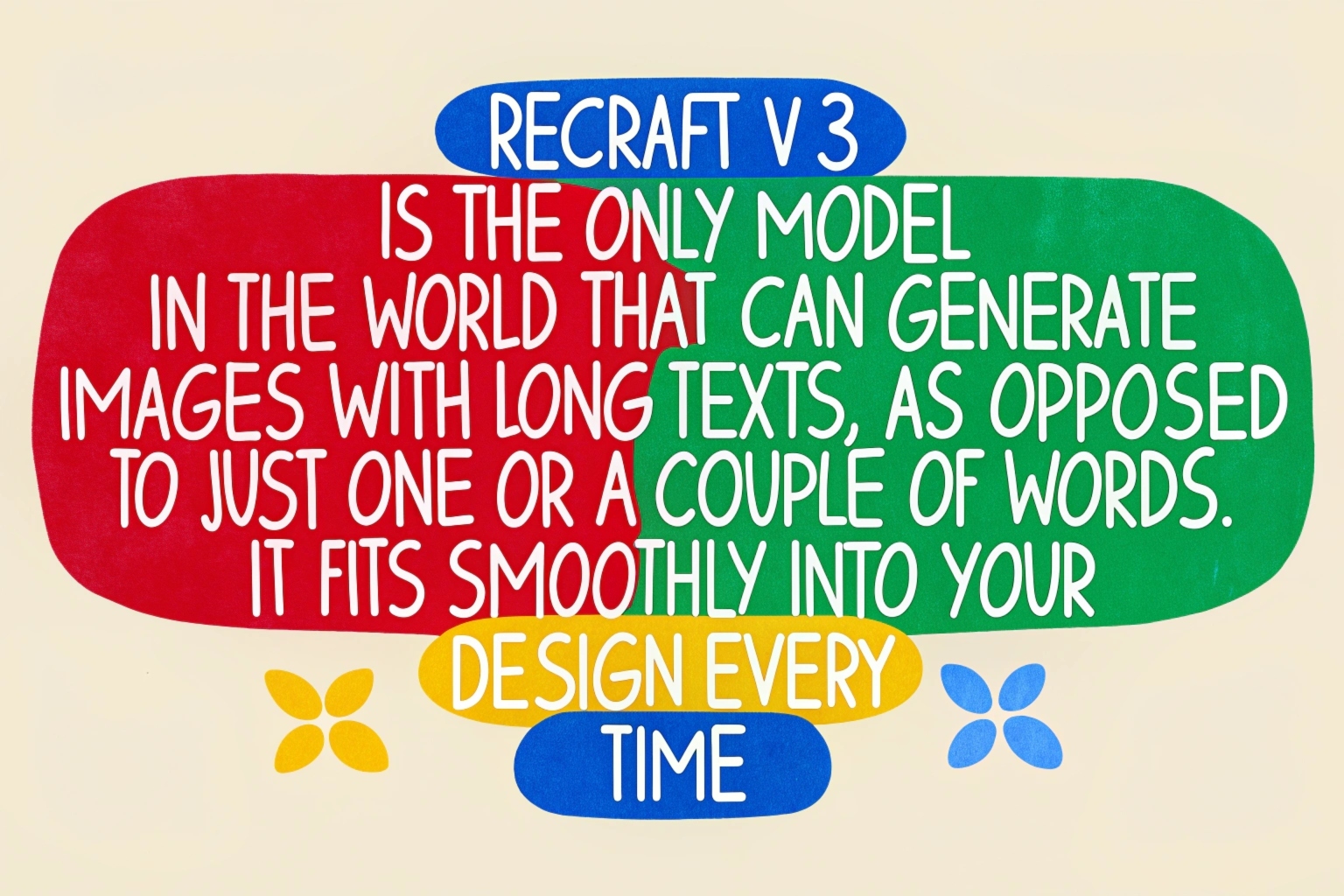 Recraft V3 long-text generation example