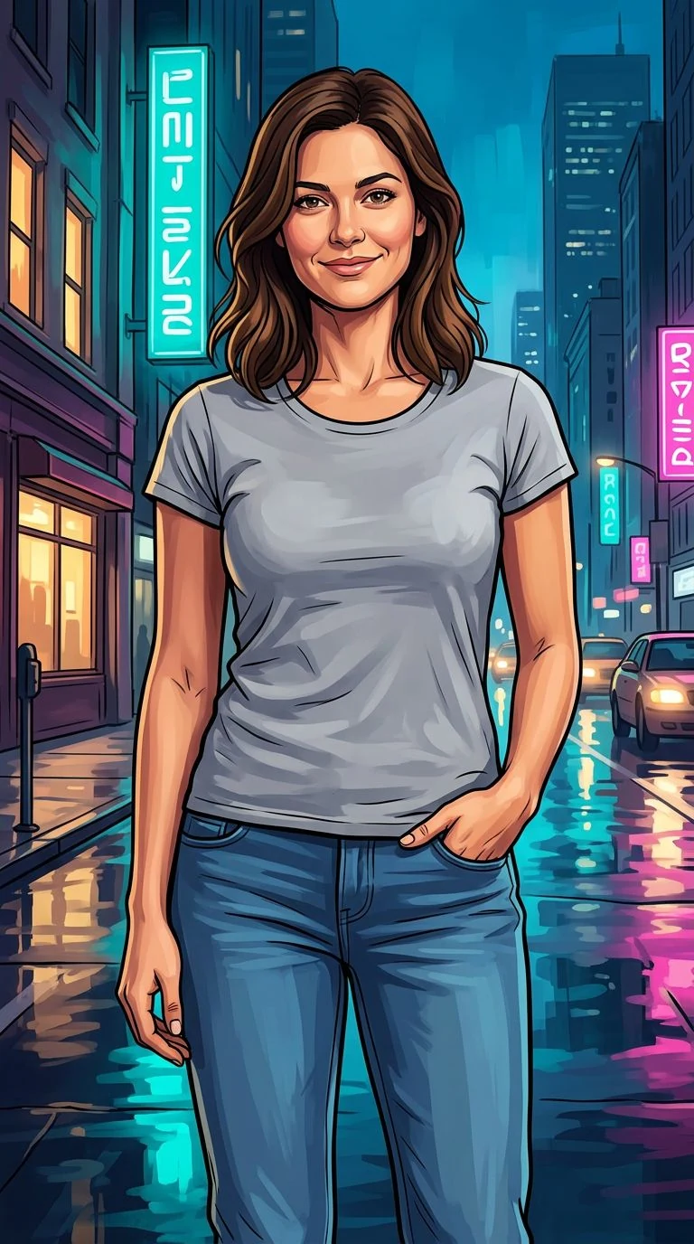 Filtro GTA AI: tu selfie, reinventado como un póster — Ciudad de neón · 1K