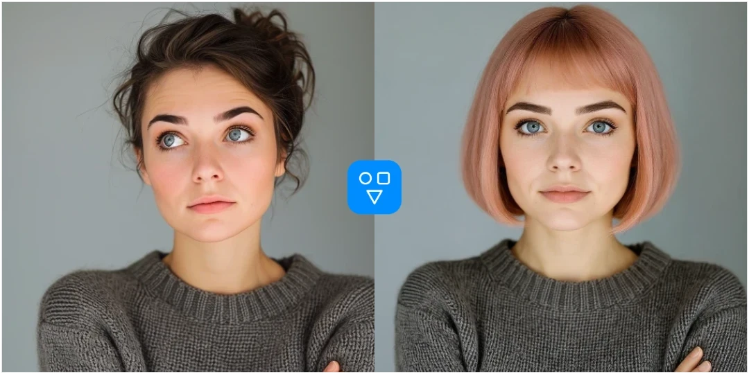 AI hairstyle example with a professional portrait