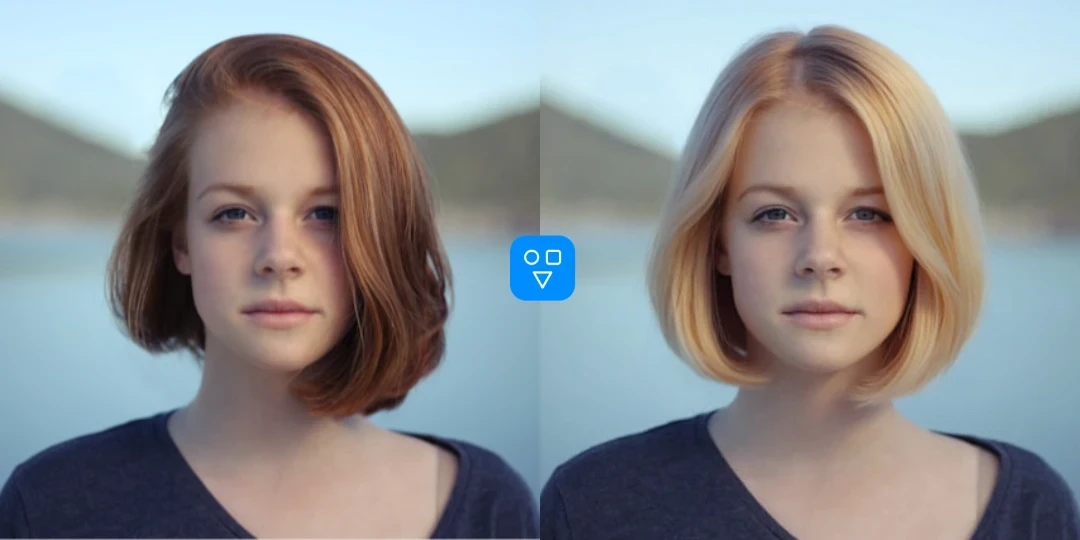 AI hairstyle example with a professional portrait