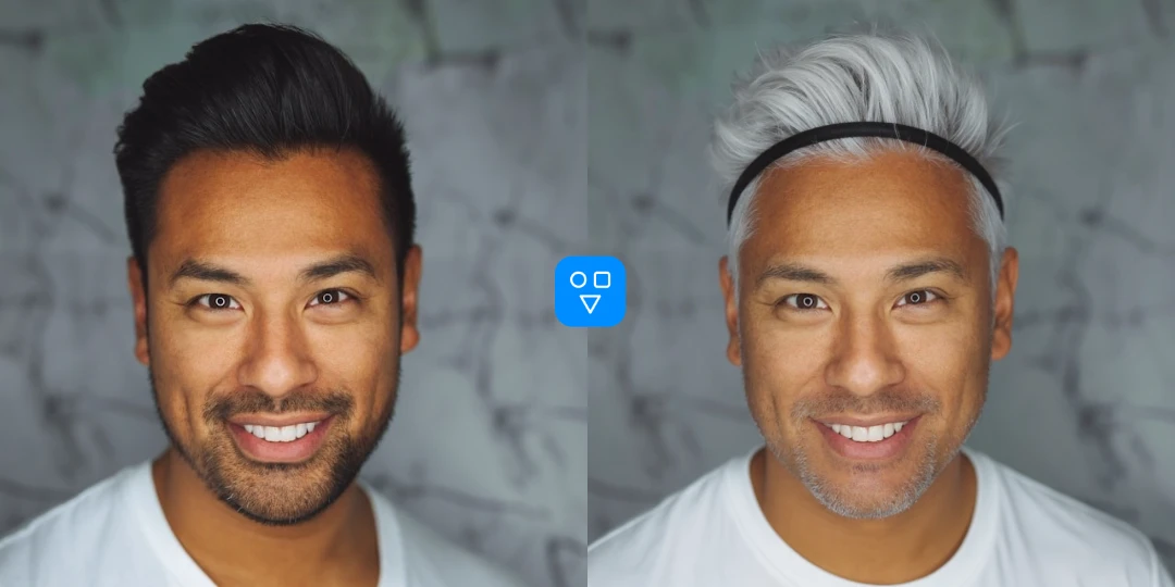 AI hairstyle example with a professional portrait