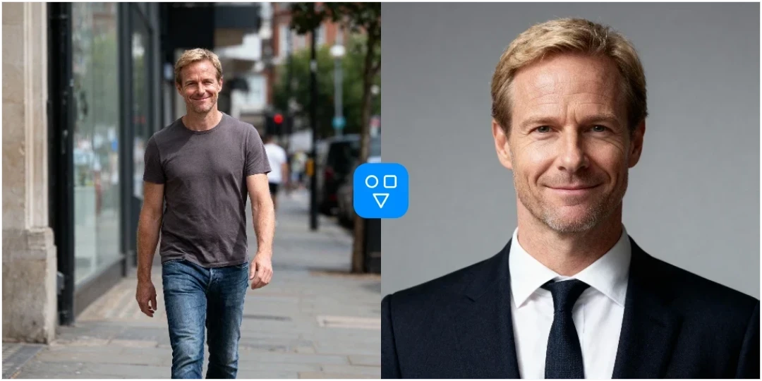 AI headshot example with a professional portrait
