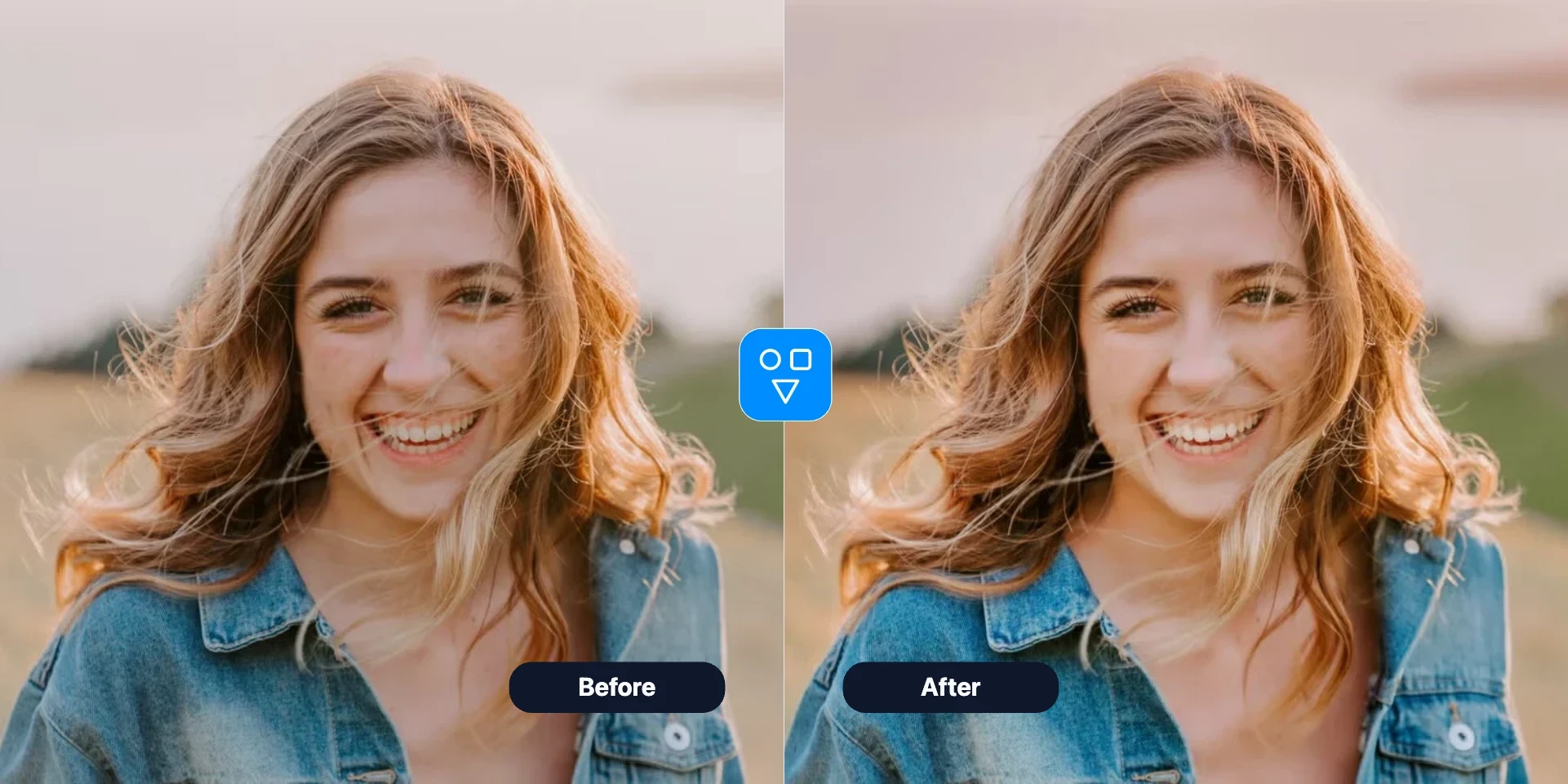 Face retoucher settings example