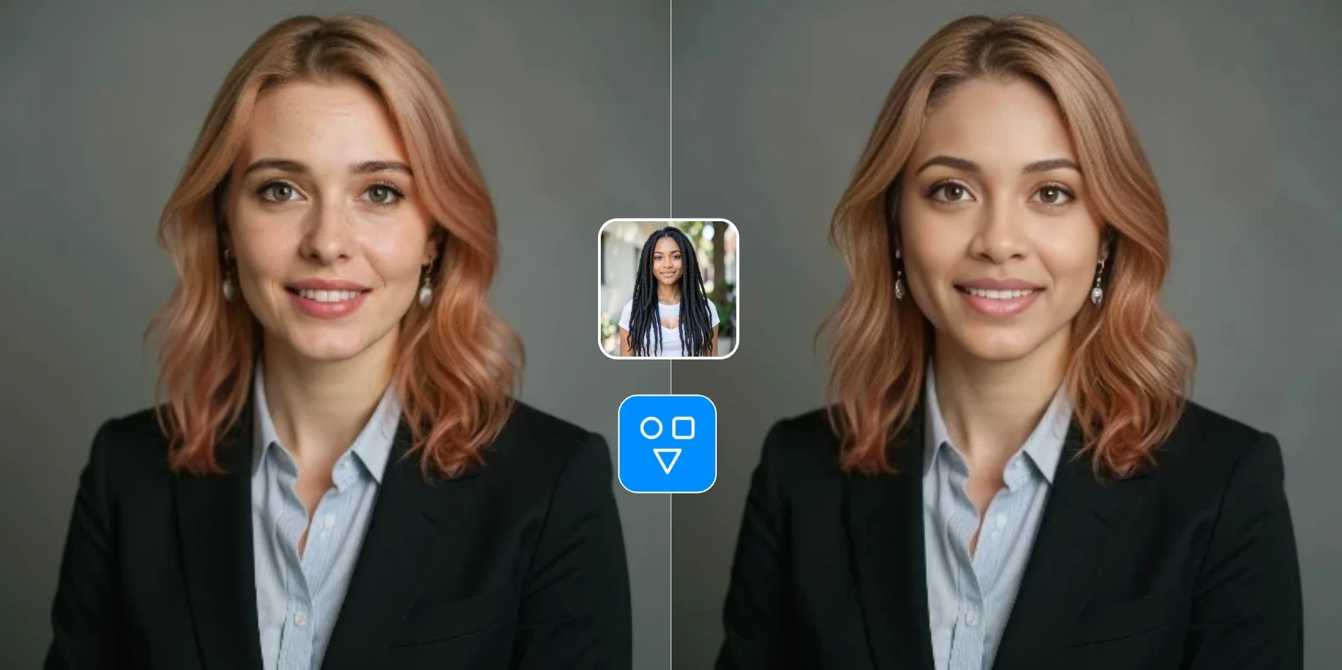 Realistic AI face swap example