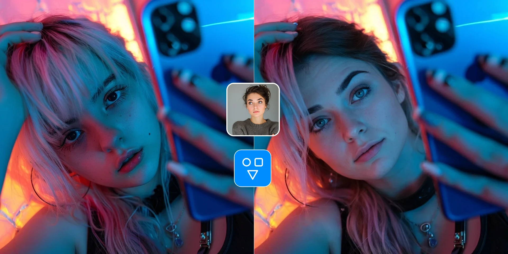 Quick face swap edit example