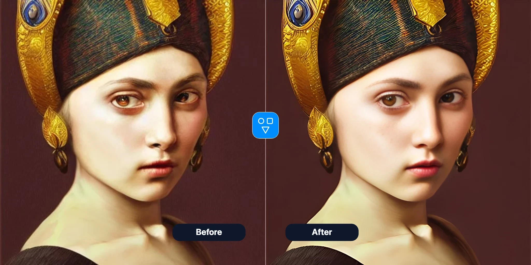 Restored face photo example